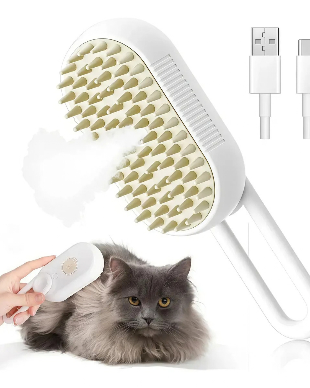 Cepillo de vapor 3 en 1 para mascotas